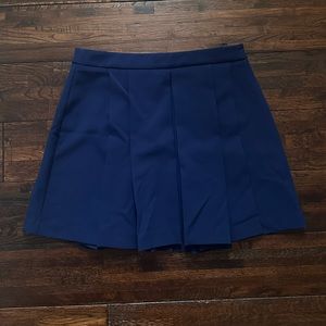 Navy Pleated Skirt